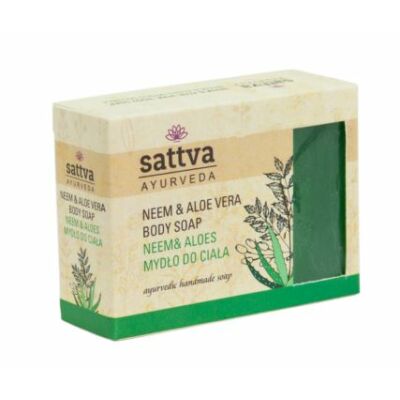 Ajurvédikus kézműves szappan - Neem és Aloe Vera 125g - Sattva Ayurveda